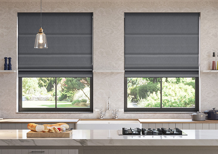 Genoa Faux Silk (Blackout), Night Shimmer - Twist&Fit Roman Blind - Image 3